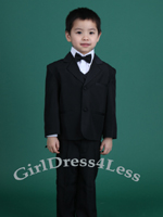 Boy Black Tuxedo Suit With Bow Tie
